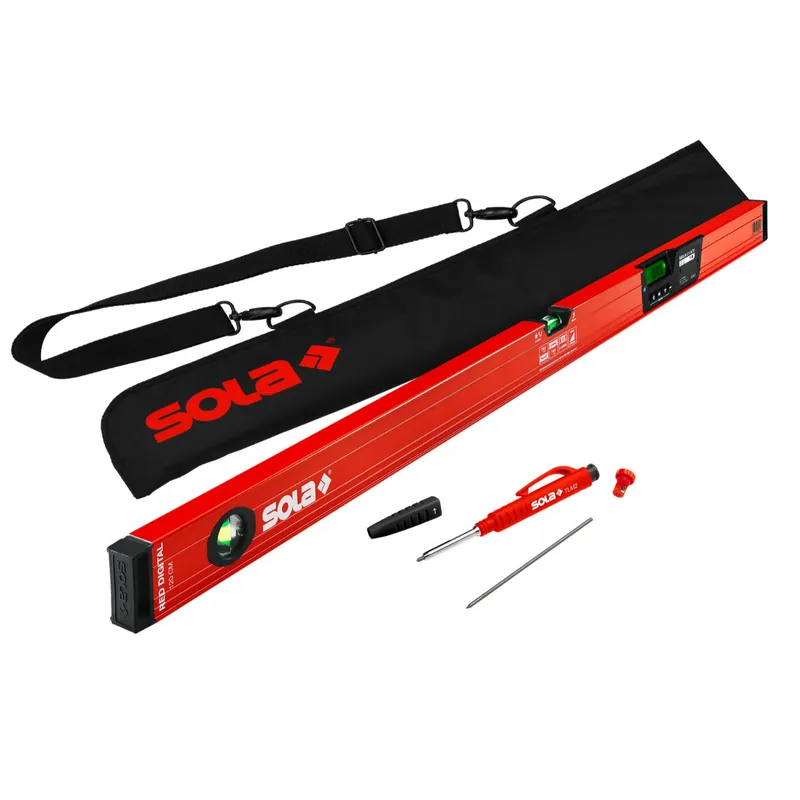 Sola RED 120 DIGITAL niveau à bulle avec marqueur TLM2 et sac de protection - 120cm