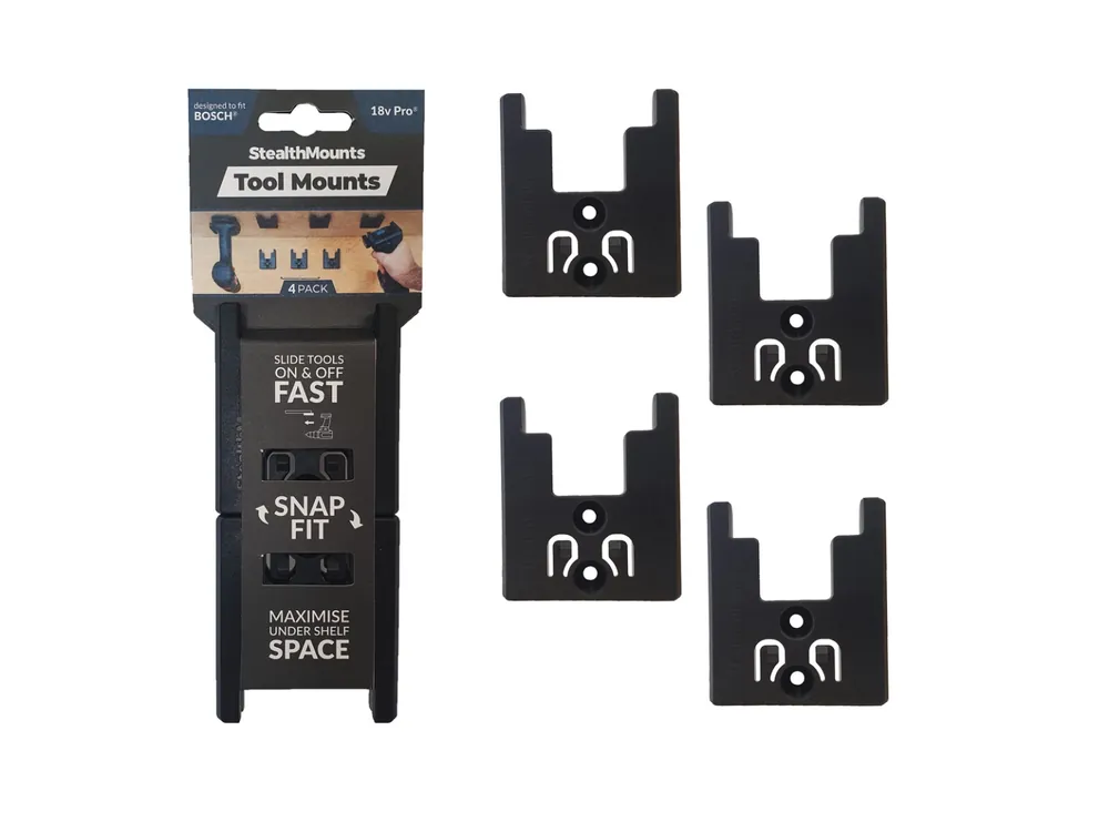 StealthMounts TM-BO18-BLK-4 Support machine pour Bosch 18V - Noir - 4 pièces
