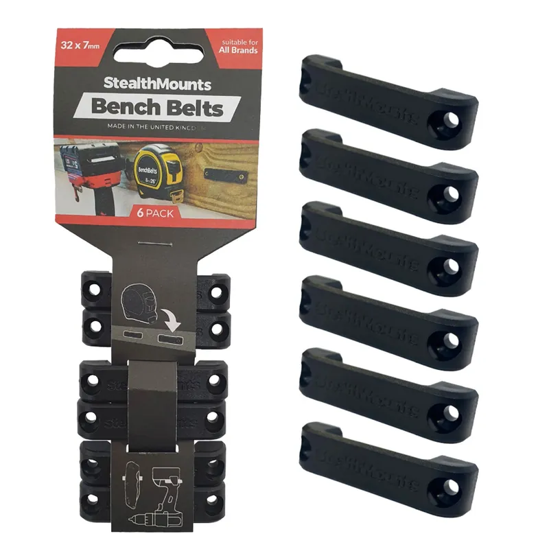 StealthMounts BB-BLK-6 Sangles de banque - Noir - 6 pièces