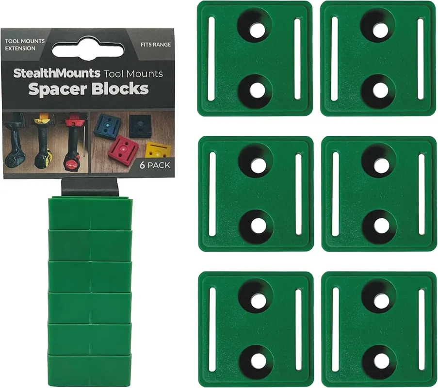 StealthMounts TMSPACE-GRN-6 Blocs d‘écartement pour support d‘outils - 12 mm - pour Hikoki - vert - 6 pièces