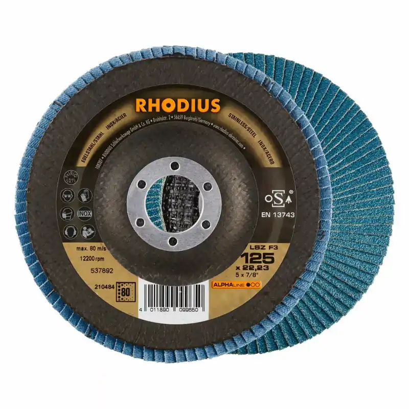 Rhodius 211518 LSZ F3 ALPHALINE l Disque à lamelles 125x22,23 (10 pièces) K120