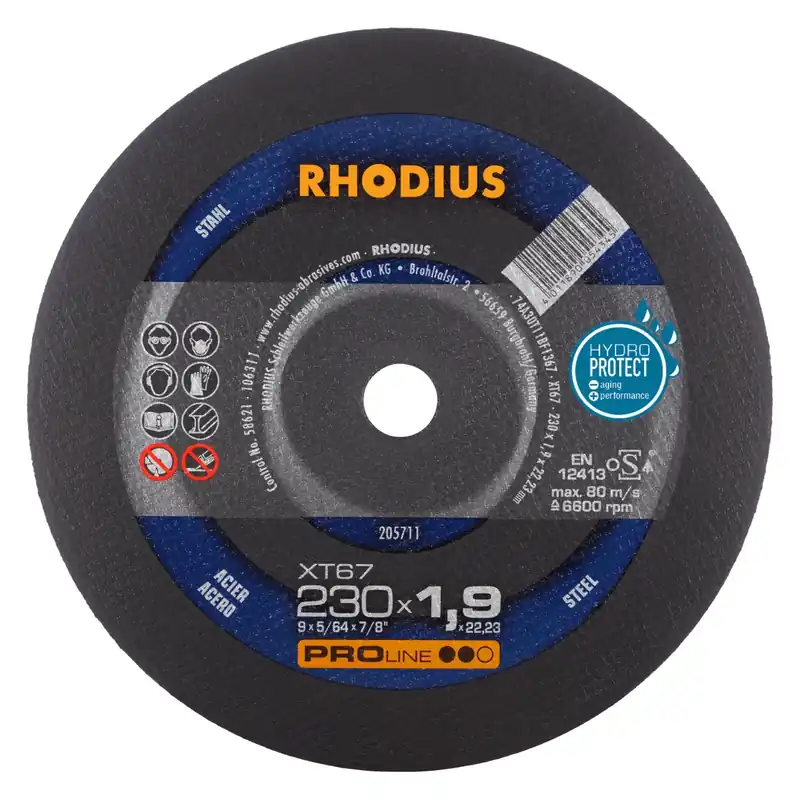 Rhodius 205711 XT67 PROline ll Disque à tronçonner extra fin 230 x 22,23 x 1,9mm (25 pcs)
