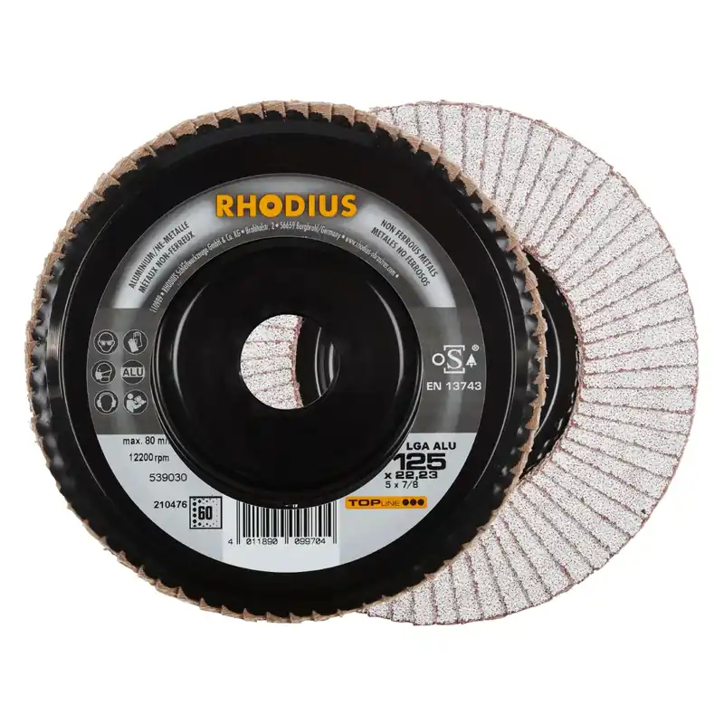 Rhodius 210476 LGA ALU K60 TOPline lll Disque à lamelles 125 x 22,23mm (10 pcs) K60