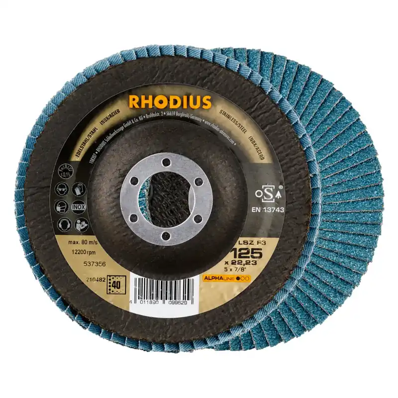 Rhodius 210482 LSZ F3 K40 ALPHALINE l Disque à lamelles 125 x 22,23mm (10 pièces) K40