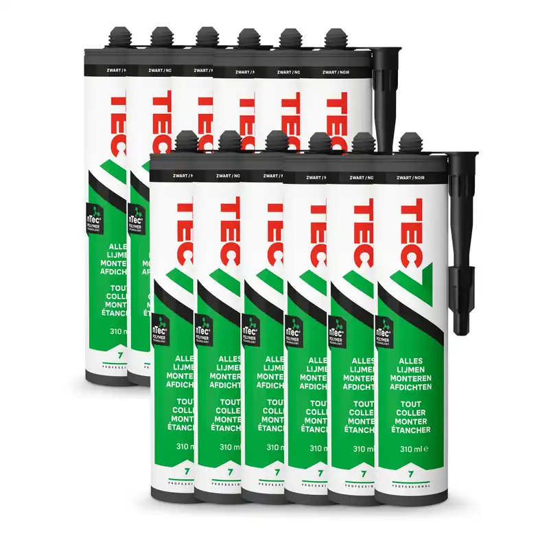 TEC7 Kit de montage - Noir - Tube - 310ml (12 pcs)