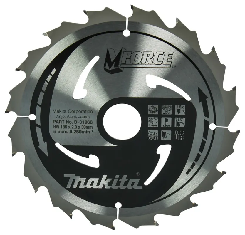 Makita B-31968 Mforce lame de scie circulaire pour Bois - 185 x 30 x 16D