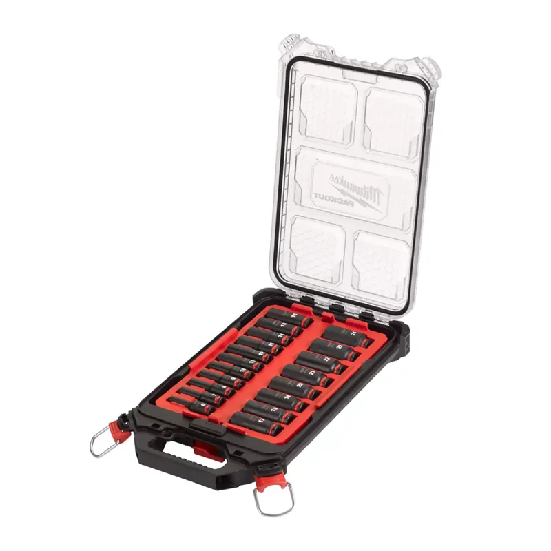 Milwaukee 4932480946 SHOCKWAVE 19-piece Impact duty power socket set in PACKOUT - 3/8"