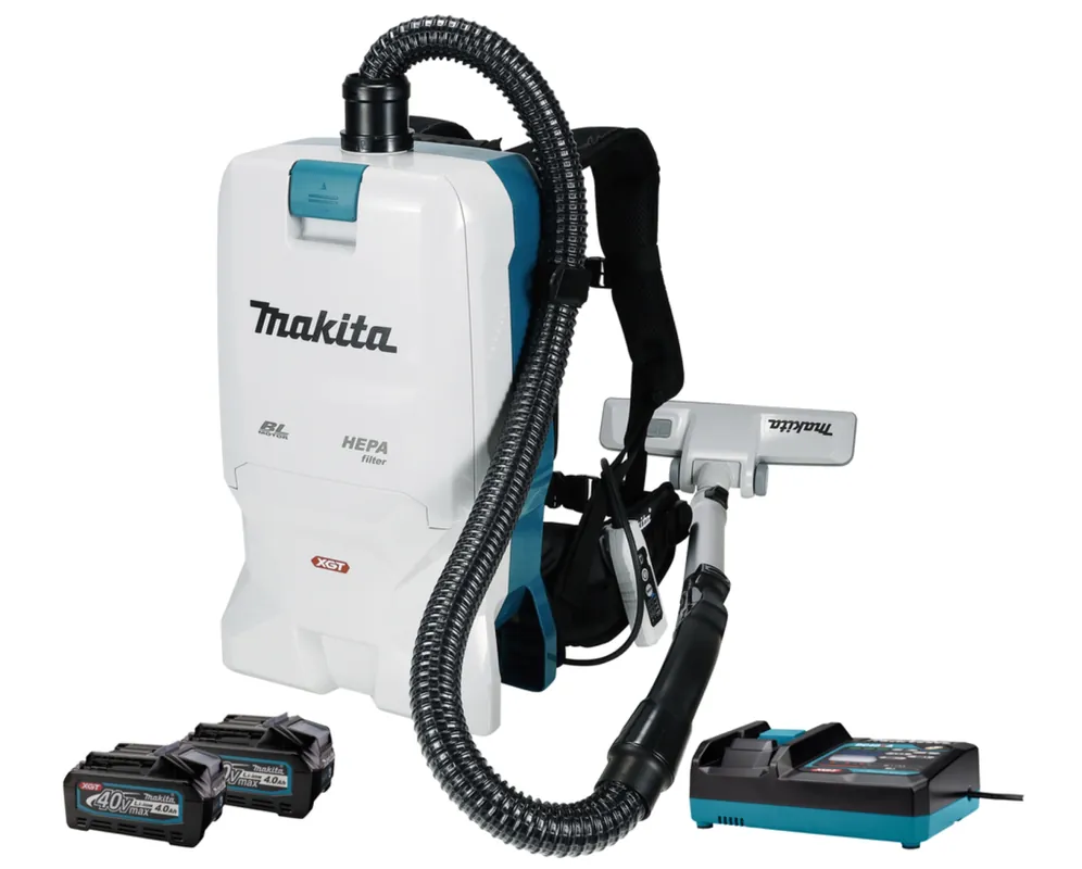 Makita VC011GM2NL1 XGT 40V Max Li-Ion Aspirateur à dos sans fil Set (2x 4.0Ah) - 200mbar