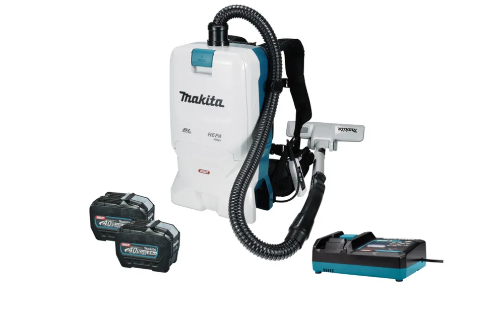 Makita VC011GL2NL1 XGT 40V Max Li-Ion Aspirateur à dos sans fil Set (2x 8.0Ah) - 200 mbar