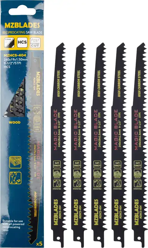 Multizaag MZHCS-404 Lame de scie réciproque pour bois - 5 pièces