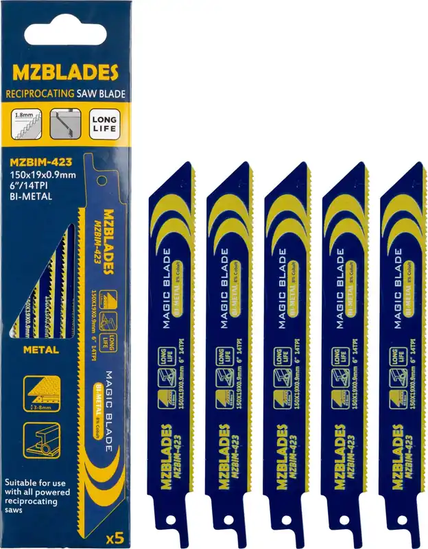 Multizaag MZBIM-423 Bimétal Lame de scie réciproque - 5 pièces