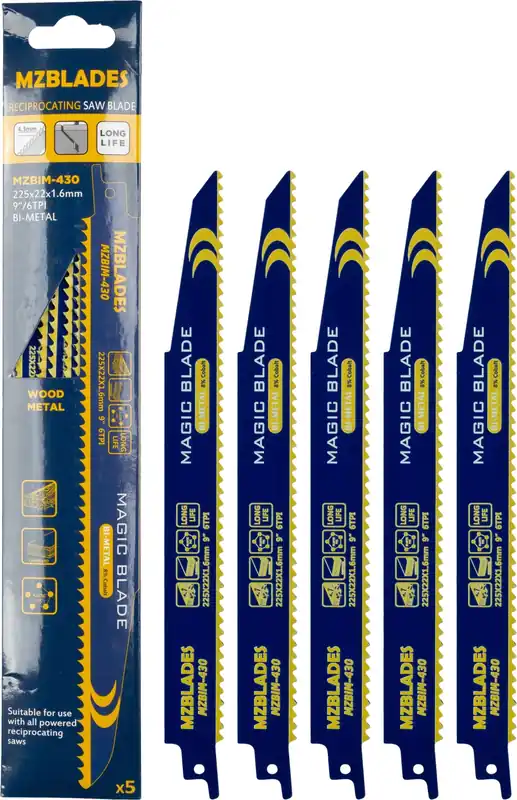 Multizaag MZBIM-430 Bimétal Lame de scie sabre - 5 pièces