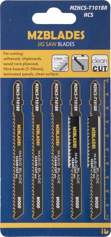 Multizaag MZHCS-T101BR Lame de scie sauteuse pour bois - Lot de 5 pièces