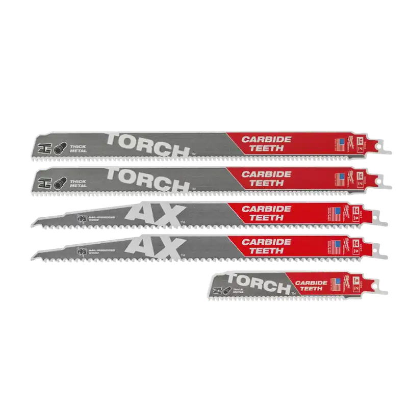 Milwaukee Ensemble de 5 lames de scie sabre mixtes - Sawzall