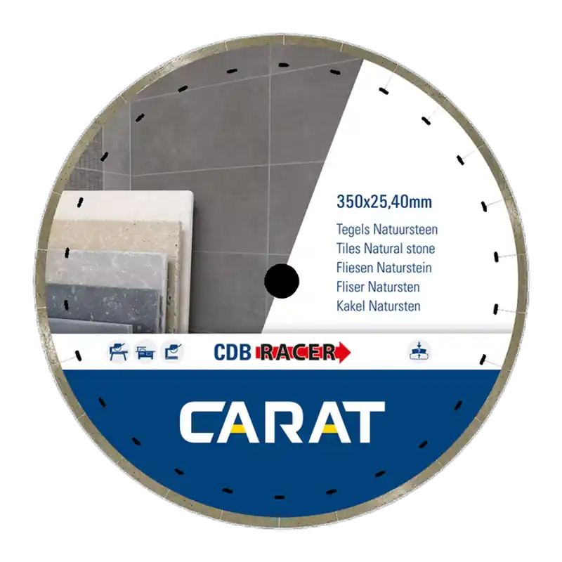 Carat CDBM350400 Lame de scie diamantée acier - 350 x 25.4mm - Carrelage/Pierre naturelle