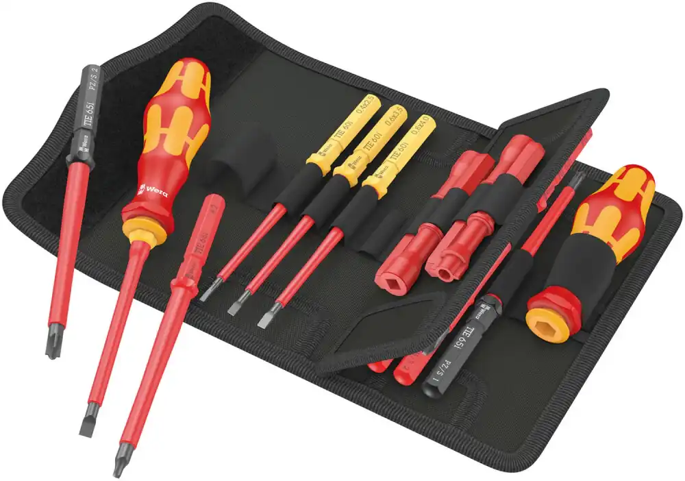 Wera 05006616001 18-pièces Kraftform Kompakt VDE 18 Imperial 1 Tool Finder Ring set in case