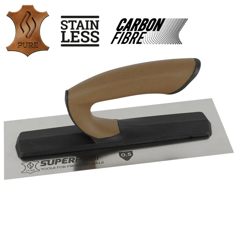 Super Prof Pure 0.010.33 Plâtrier avec poignée cuir COMFORT - acier inoxydable - 0.5 x 120 x 330mm