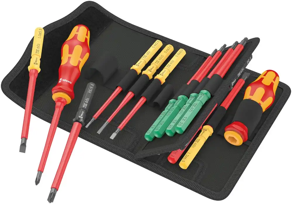 Wera 05006611001 17 pièces Kraftform Kompakt VDE 17 Universal 1 Jeu d‘anneaux de recherche d‘outils en coffret