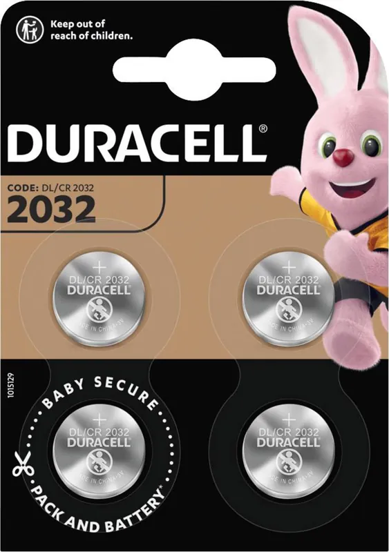 Duracell D119376 Pile bouton au lithium CR 2032 - 4 pièces