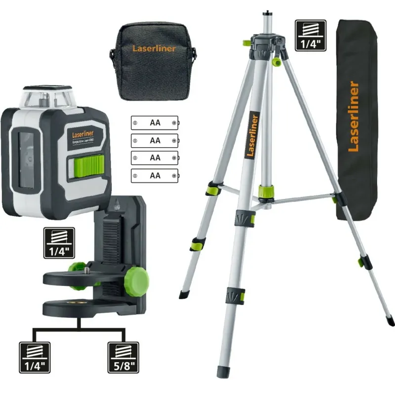Laserliner CompactLine-Laser G360 Kit laser à croix avec trépied dans un sac - 2 lignes - 30 m - vert - Bluetooth
