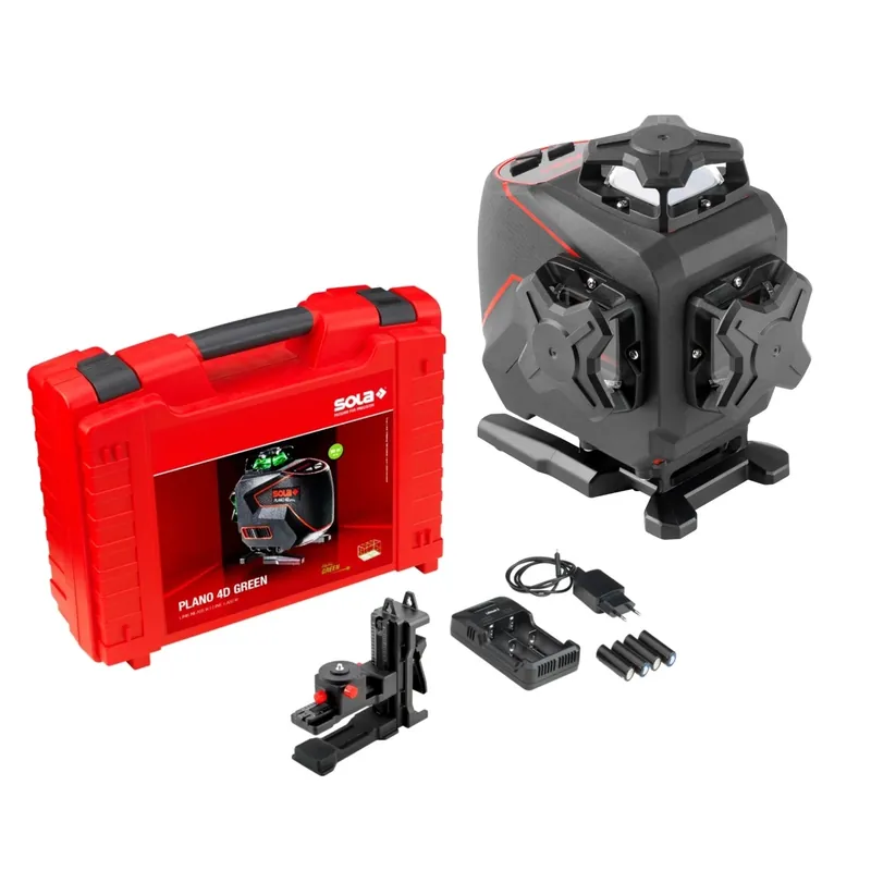 Sola PLANO 4D GREEN 360° Kit laser à croix dans un coffret - Vert - 4x 30 m