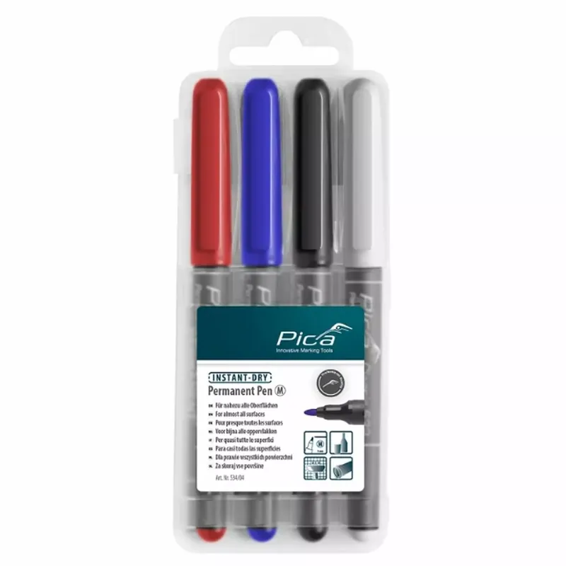Pica Classic 534/04 Marqueur permanent en 4 couleurs Moyen 1,0 mm