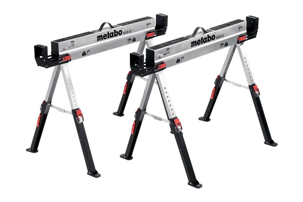 Metabo MAB 82 Jeu de tréteaux en acier - capacité de charge 590 kg (2 pièces)