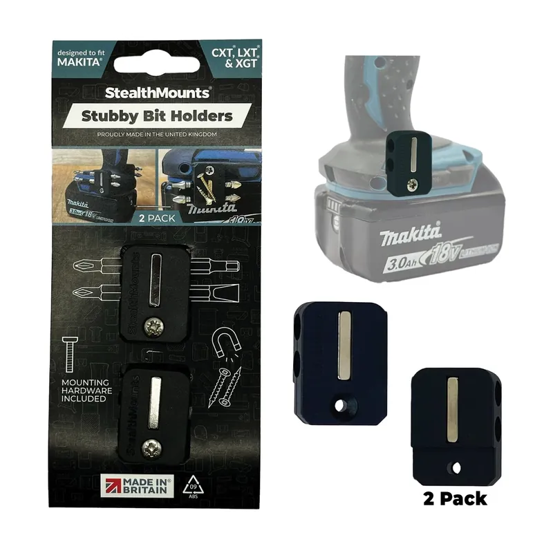 StealthMounts BH-MK-S-BLK-2 BLACK Porte-embout magnétique pour Makita - Noir - 2-pack