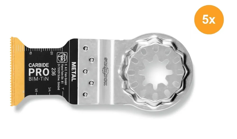 Fein 63502236230 Lame de scie E-Cut Carbide Pro (5pcs) - 35 x 45 mm