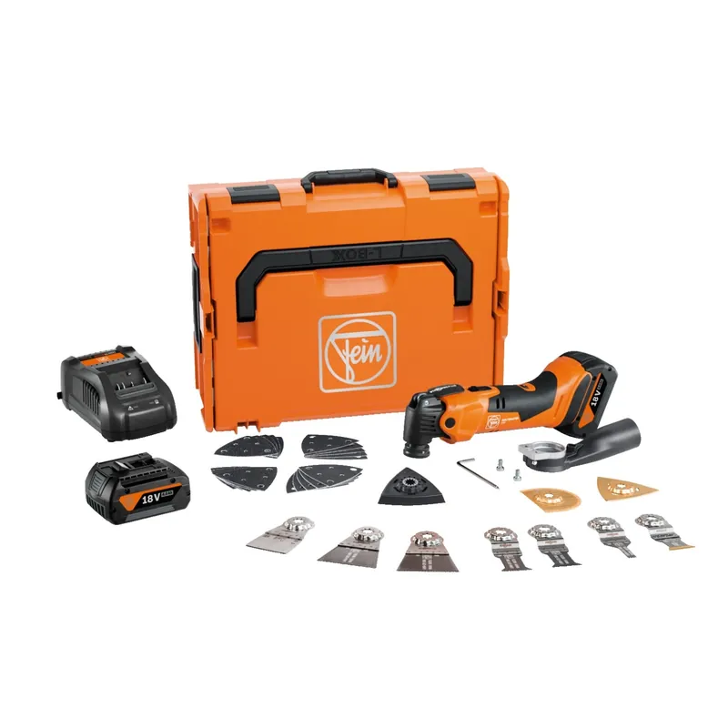 Fein AMM500 Multimaster Plus Top 18V Li-ion Accu Multitool set (2x 2.0Ah) in L-Boxx incl. 30-piece accessory set