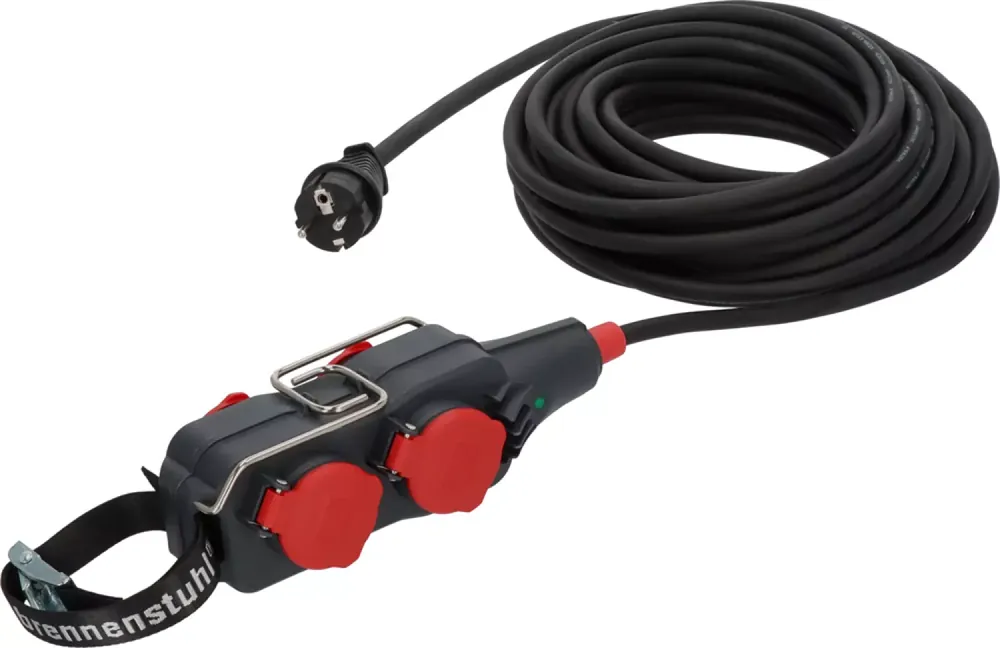 Brennenstuhl Professional 9161150161 Powerblock avec rallonge PB 1100 H07RN-F 3G1.5 - IP54 4-v - 15m - Noir