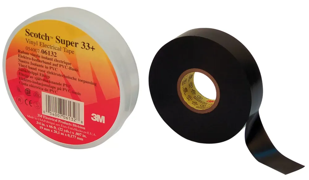 Ruban isolant électrique en vinyle 3M Scotch Super 33+ noir - 20 m x 19 mm