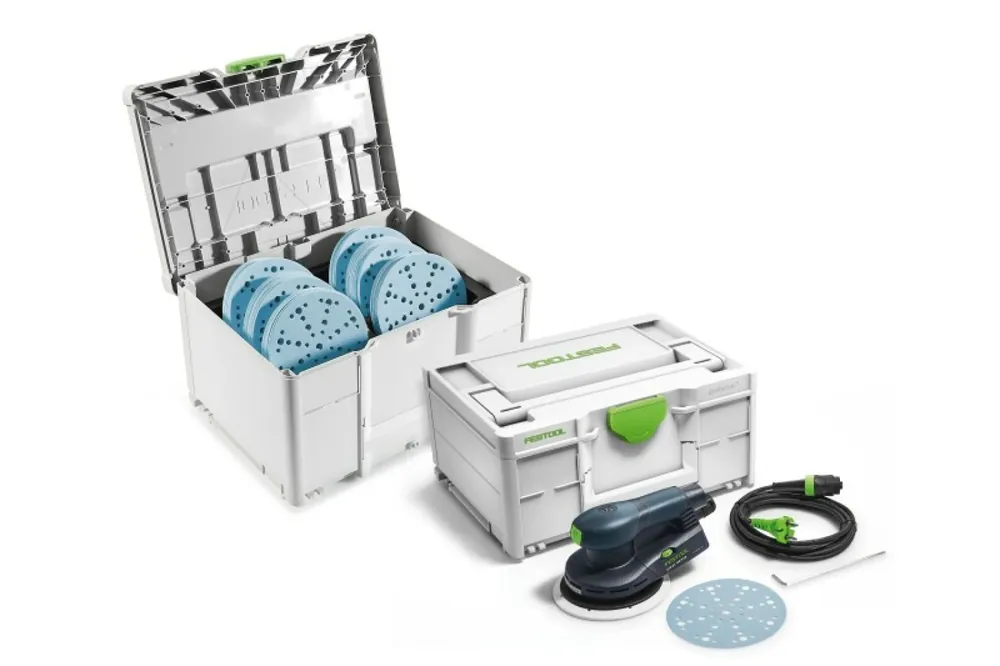 Festool ETS EC 150/5 EQ-SYS GR Ponceuse excentrique avec jeu de disques de ponçage dans des Systainers