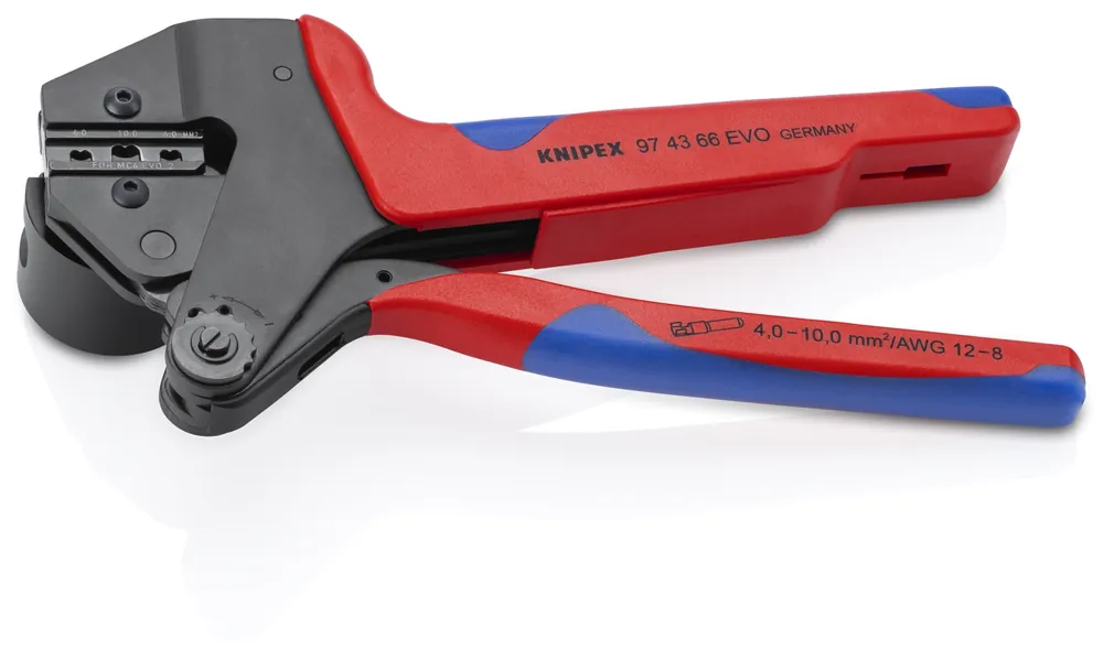 Knipex 97 43 66 EVO MC4 EVO2 Pince à sertir pour matrices de sertissage interchangeables