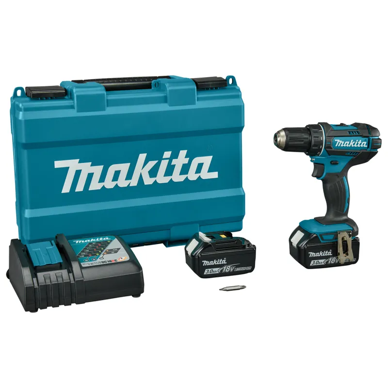 Makita DDF482RFE 18V Li-Ion batterie Perceuse/visseuse (2x 3.0Ah batterie) dans la valise