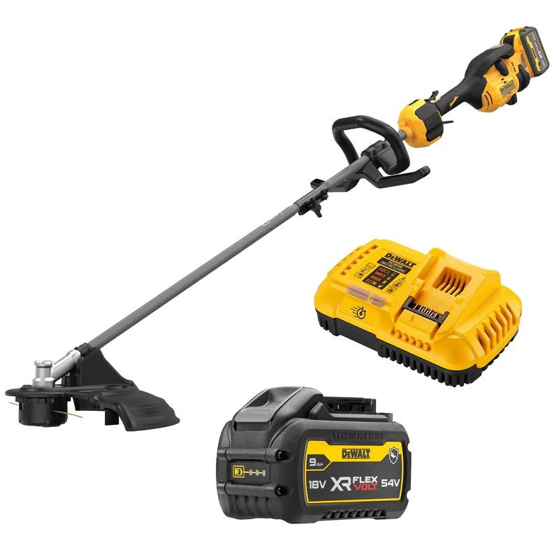 DeWALT DCMAS5713X1 54V XR FLEXVOLT Système Combiné sans fil avec Set de Tête de Débroussailleuse à Arbre Fendu (1x Batterie 9.0Ah) - Sans Balais - 38mm