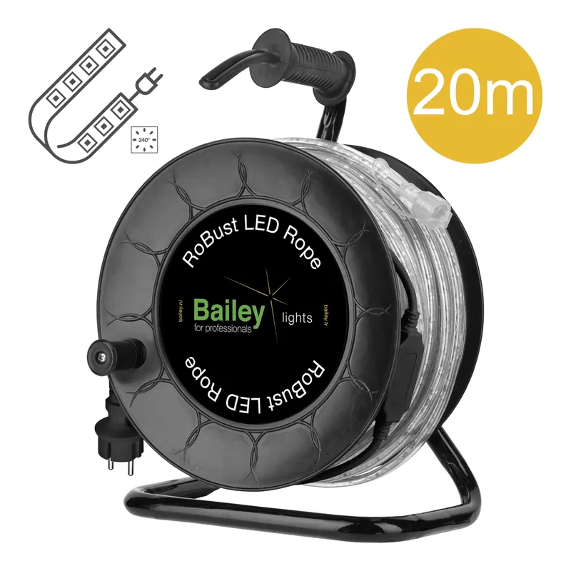 Bailey 146507 RoBust LED Guirlande Lumineuse à deux côtés dans un dévidoir - IP65 - 840Lm/m - 20m