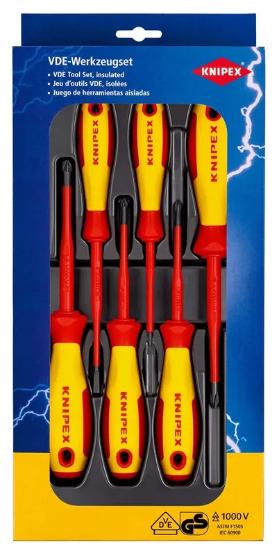 Knipex 00 20 12 V04 Jeu de tournevis VDE 6 pièces - PH/PZ/S