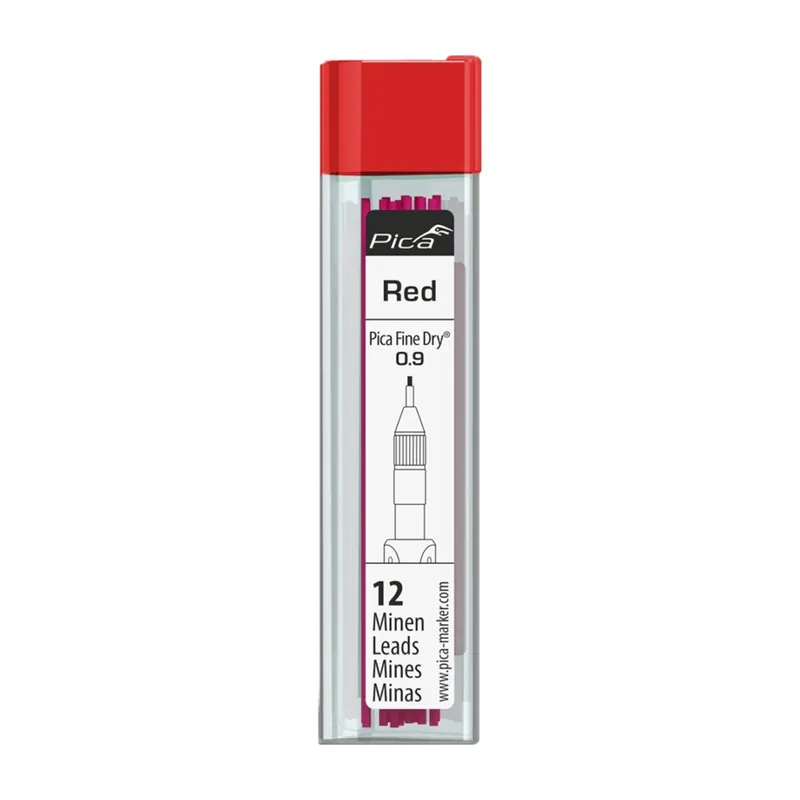 Pica 7031 Recharge sèche fine - Rouge (12 stylos)