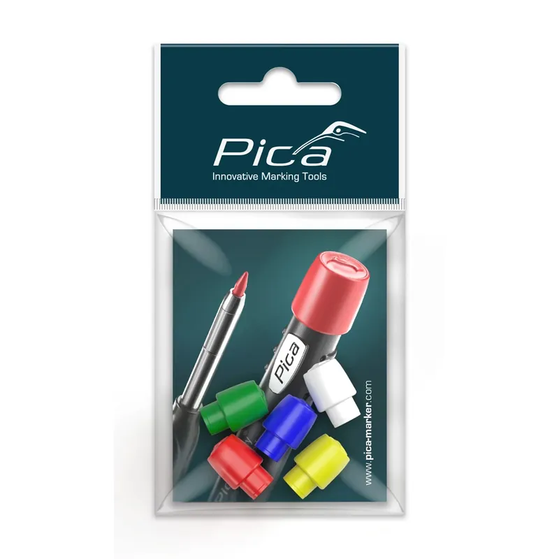 Pica 55801 Capuchons de couleur - Rouge/Bleu/Vert/Jaune/Blanc (5 pièces)