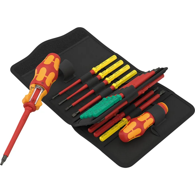 Wera 05006619001 Kit de 17 pièces Kraftform Kompakt VDE 17 RA Imperial 1 Ensemble de lames interchangeables dans un étui