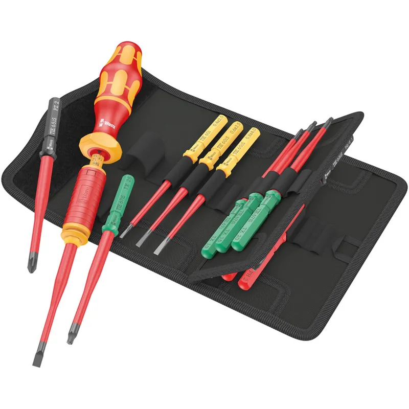 Wera 05006605001 Jeu 15 pièces Kraftform Kompakt VDE 15 Couple 1,2-3,0 Nm Extra Slim 1 Trouve-outils Jeu de lames interchangeables dans une pochette