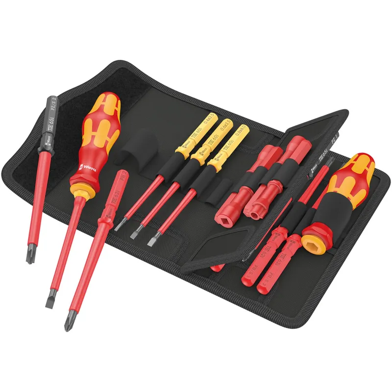 Wera 05006614001 Jeu de 18 pièces Kraftform Kompakt VDE 18 Universal 2 Tool Finder Set de lames interchangeables dans un étui