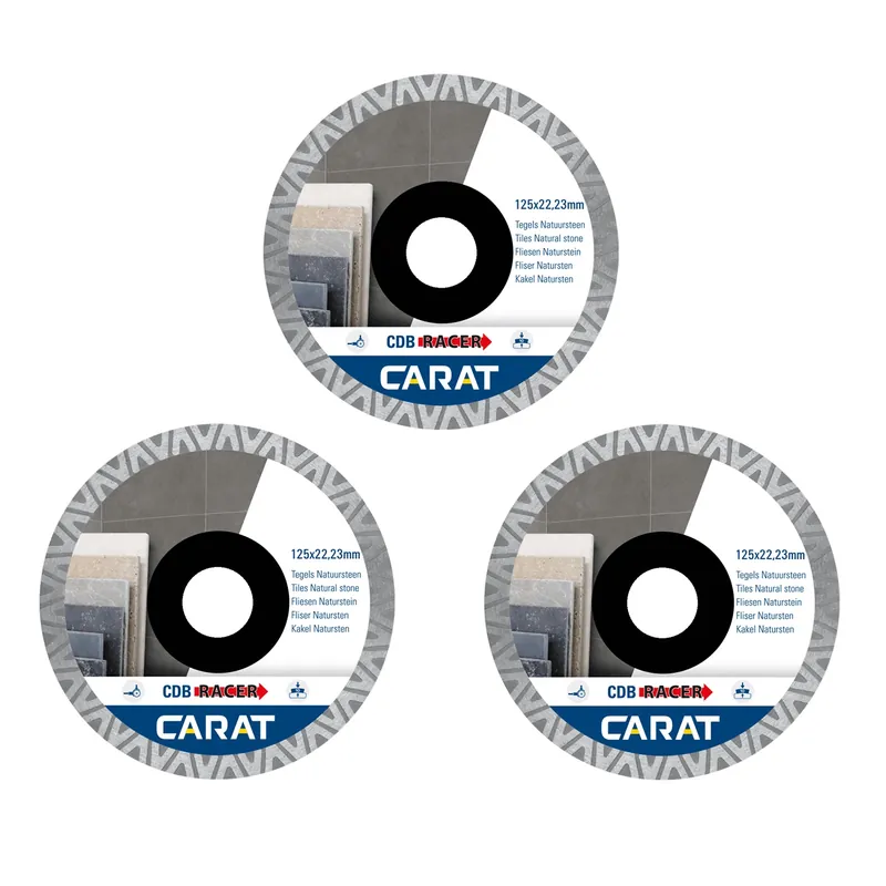 Carat CDBM125A25 Lot de 3 lames de scie diamantées pour carreaux - 125 x 22,23 mm - CDBM Racer