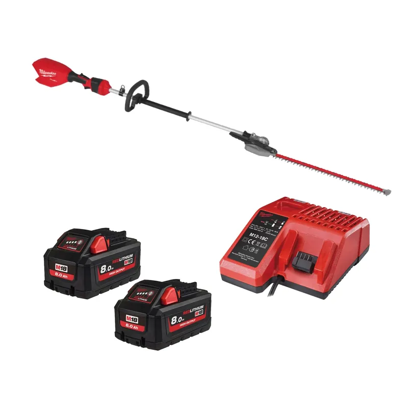 Milwaukee M18 FHETE22-802 Ensemble taille-haie sur perche sans fil 18V Li-ion (2x batterie 8.0Ah) - 216 cm