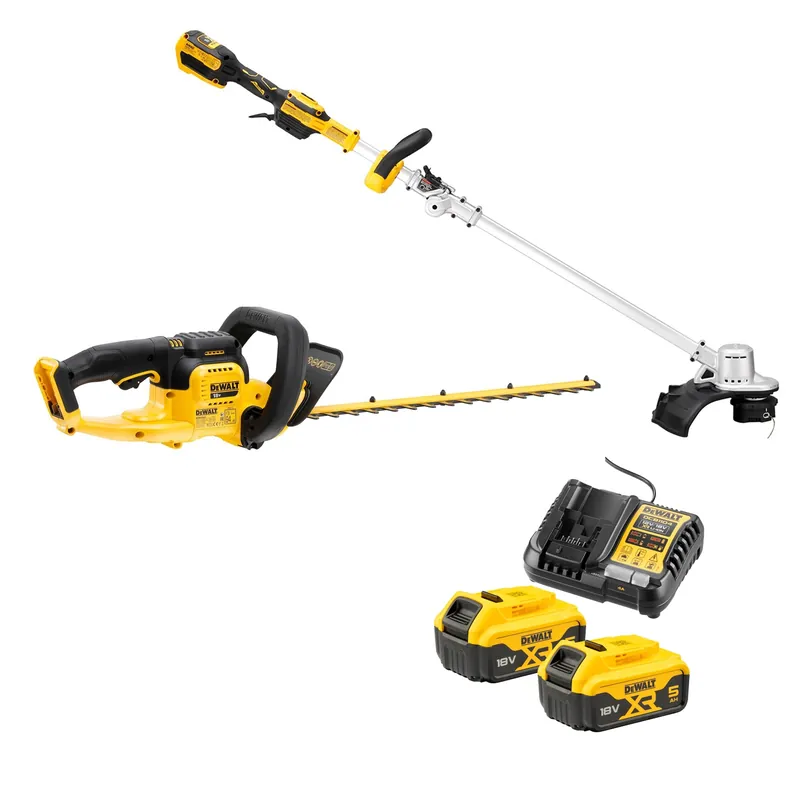 DeWALT DCMST561HT 18V Li-ion Taille-haie sans fil (DCMHT563N) + Coupe-bordure à batterie (DCMST561N) - Set (2x 5.0Ah)
