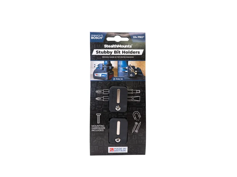 StealthMounts BH-BO-S-BLK-2 Porte-embout magnétique pour machines Bosch - Noir - 2 pièces