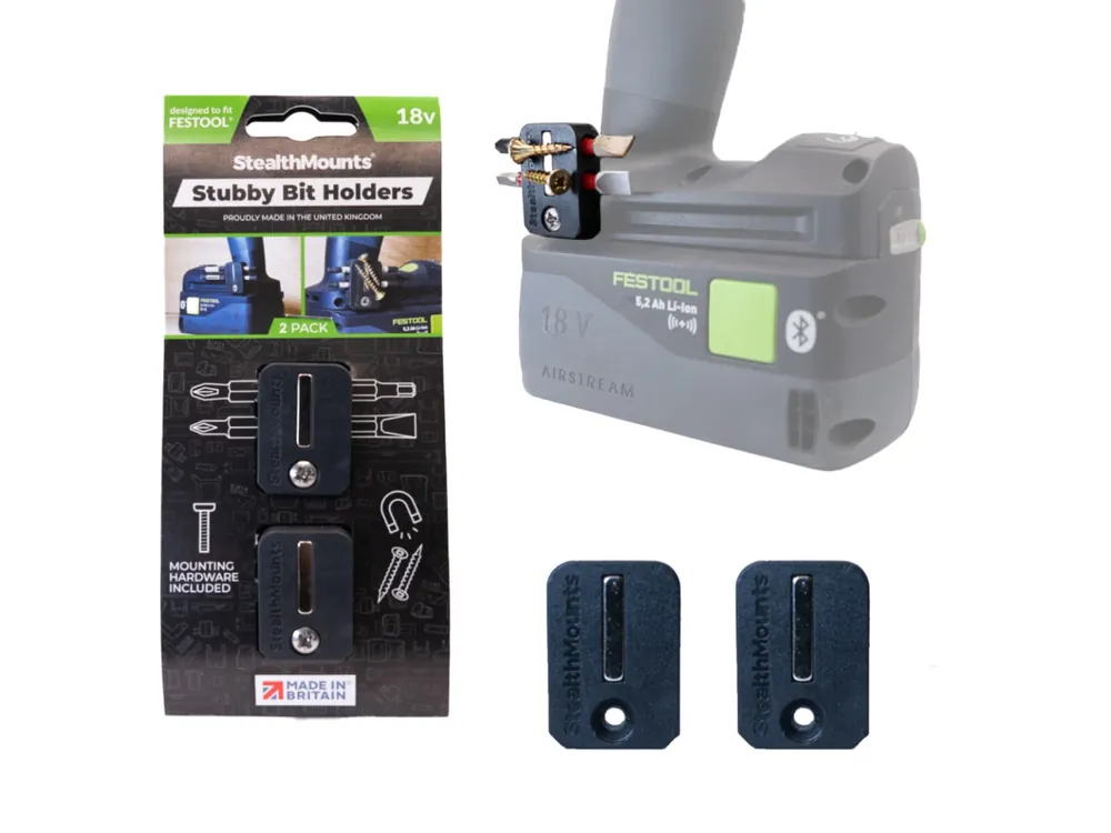 StealthMounts BH-FT-S-BLK-2 Porte-embouts magnétiques pour machines Festool - Noir - 2 pièces