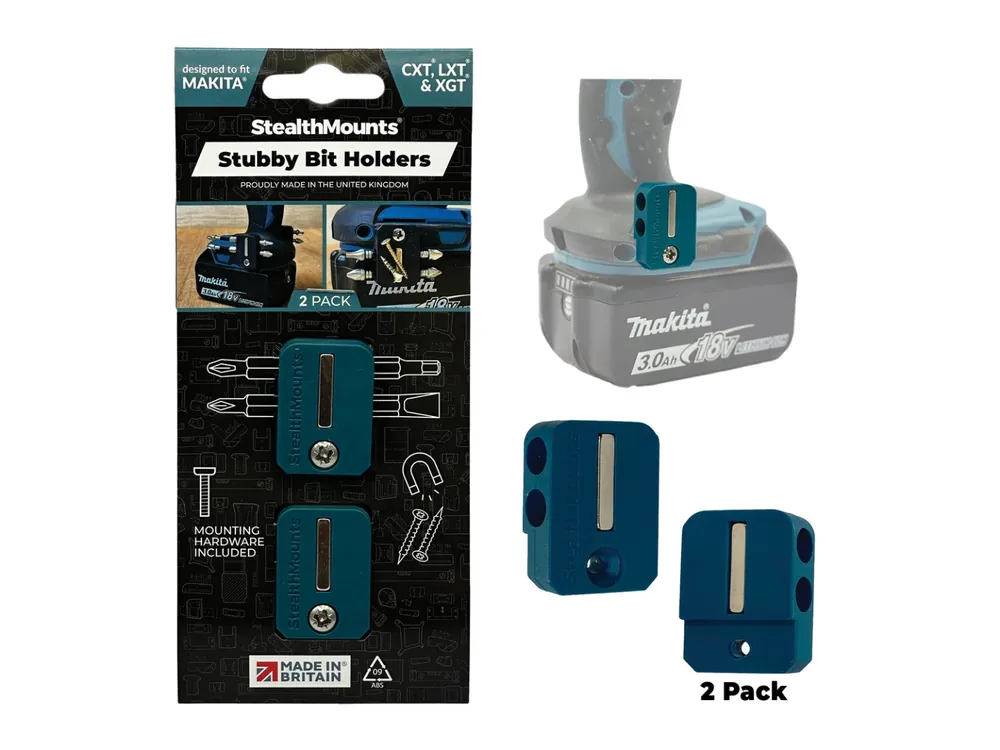 StealthMounts BH-MK-S-BLU-2 Porte-embouts magnétiques pour machines Makita CXT/LXT/XGT - Bleu - 2 pièces