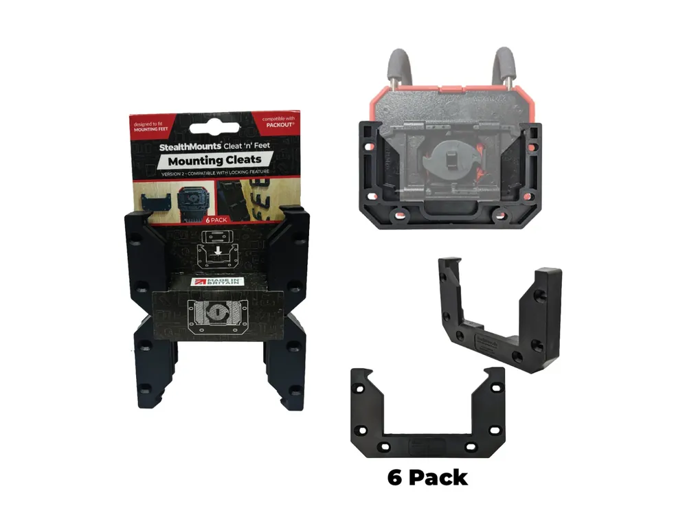 StealthMounts OM-LOCL-BLK-6 Clips de montage Cleat ‘n‘ Feet V2 - Noir - 6 pièces